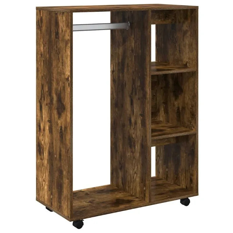 XL Wood Wheeled Storage Wardrobe