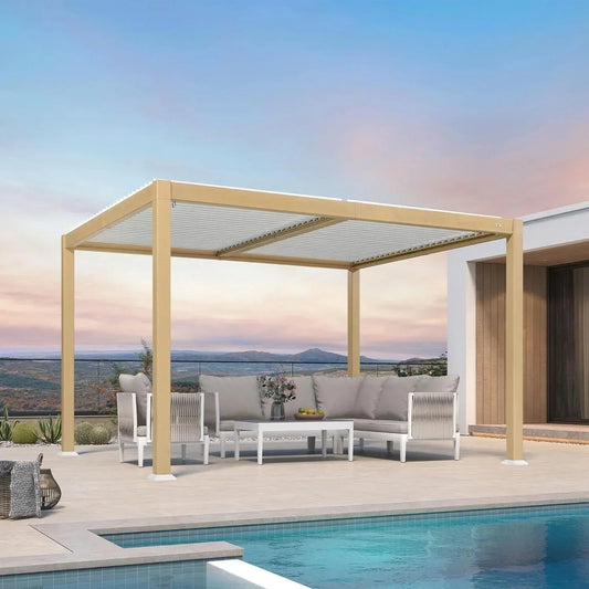 Pergola Bioclimatique Effet Bois à Lames Orientables