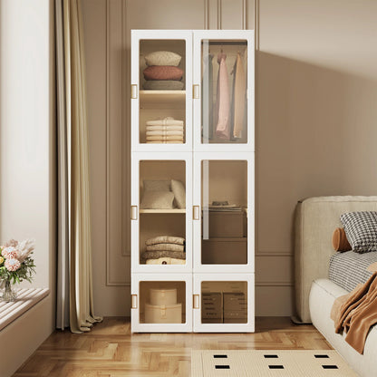 Modular Foldable Wardrobe with 5 Compartments
