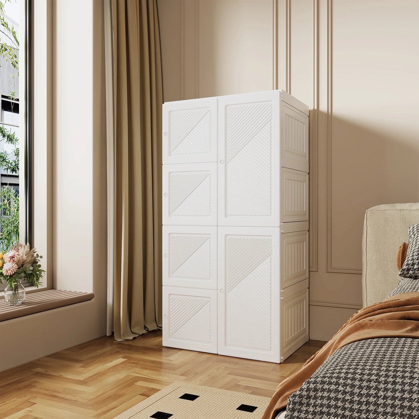 Modular Foldable Wardrobe with 5 Compartments