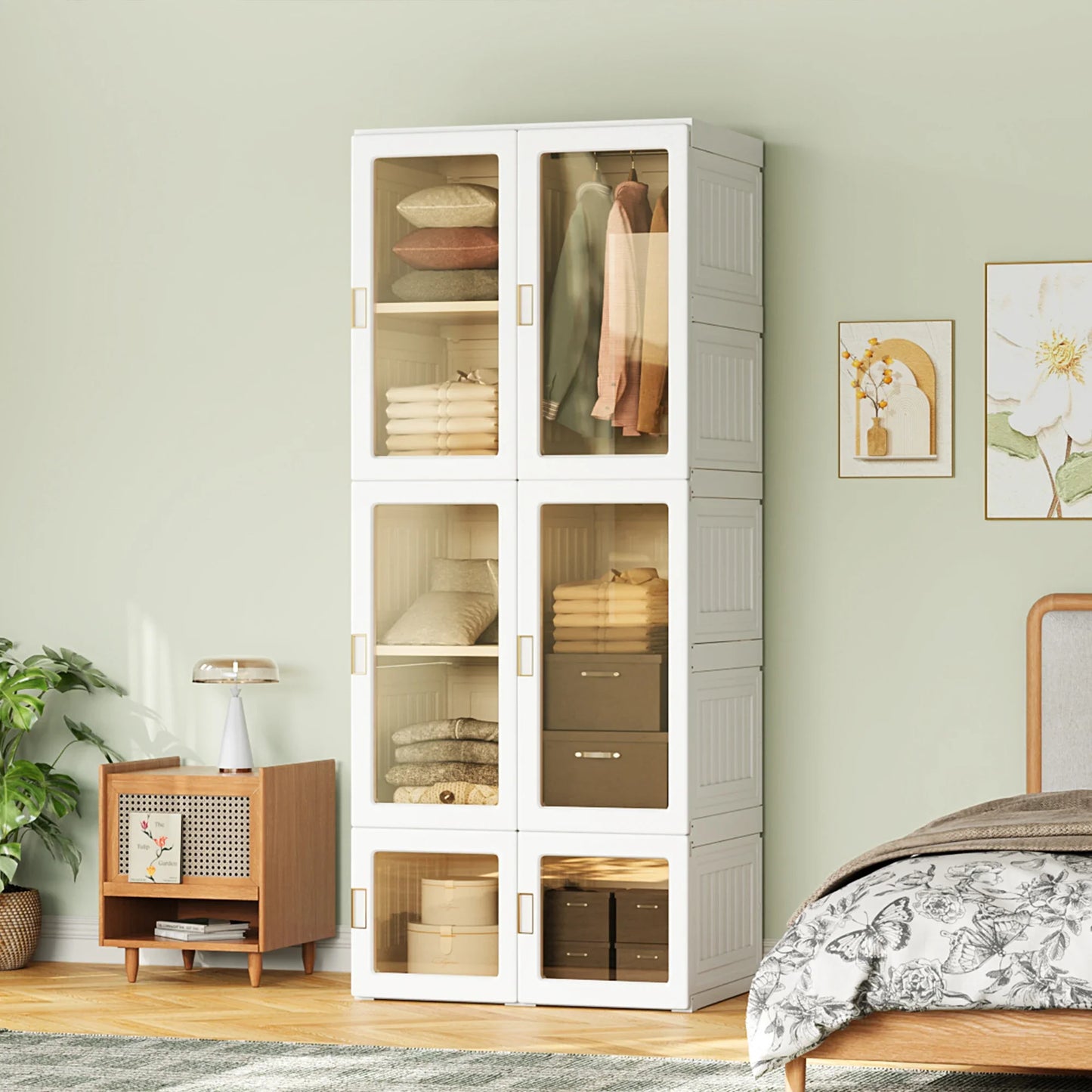 White Modular Foldable Wardrobe