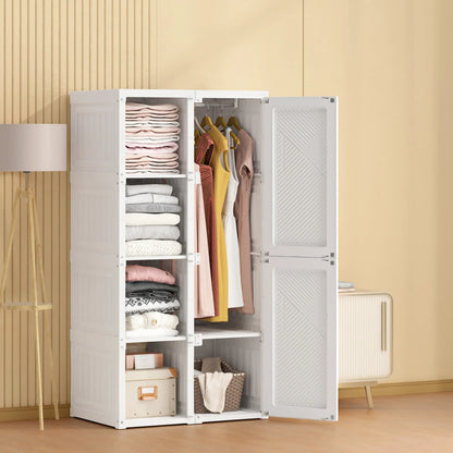 Modular Foldable Wardrobe with 5 Compartments