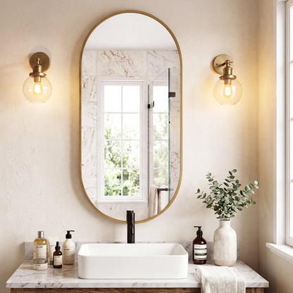 Oval Metal Wall Mirror