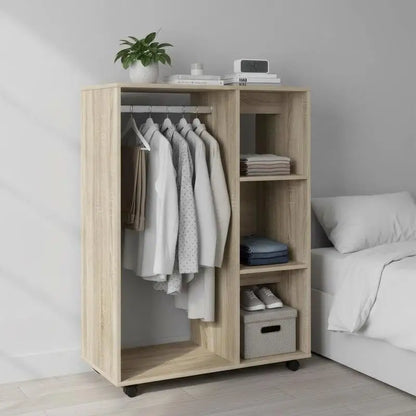 Sonica Oak Wardrobe on Wheels