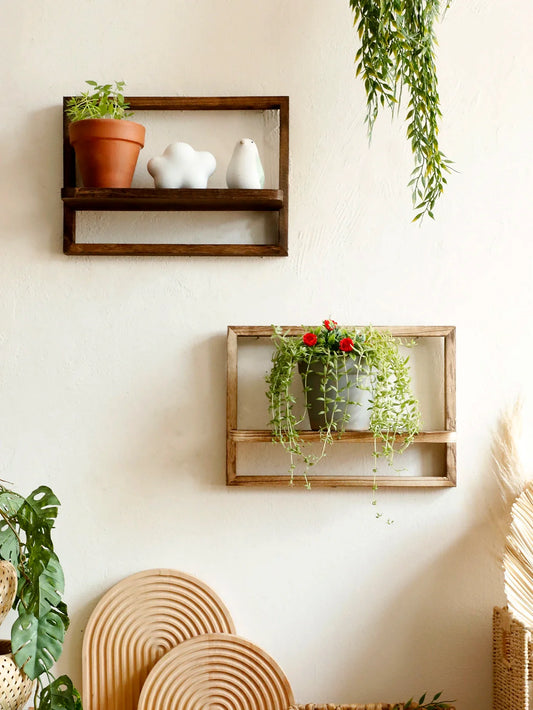 Rustic Floating Wood Wall Shelves