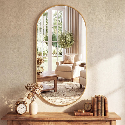 Oval Metal Wall Mirror