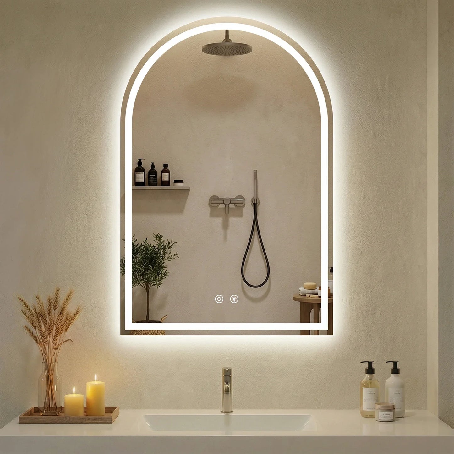 Arched LED Bathroom Wall Mirror