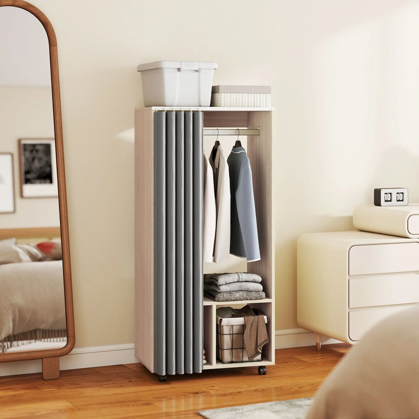 Mobile Curtain Dressing Rail Wardrobe