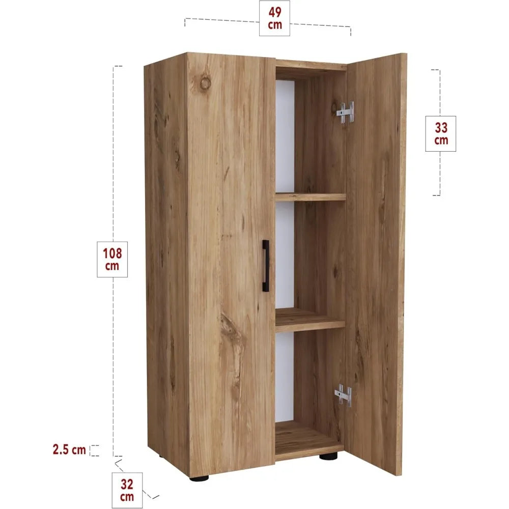 2-Door Oak Storage Cabinet