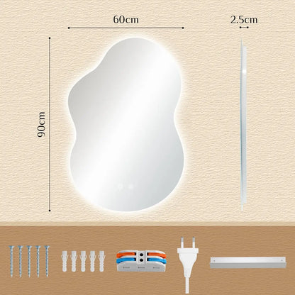 Cloud-Shaped LED Bathroom Mirror