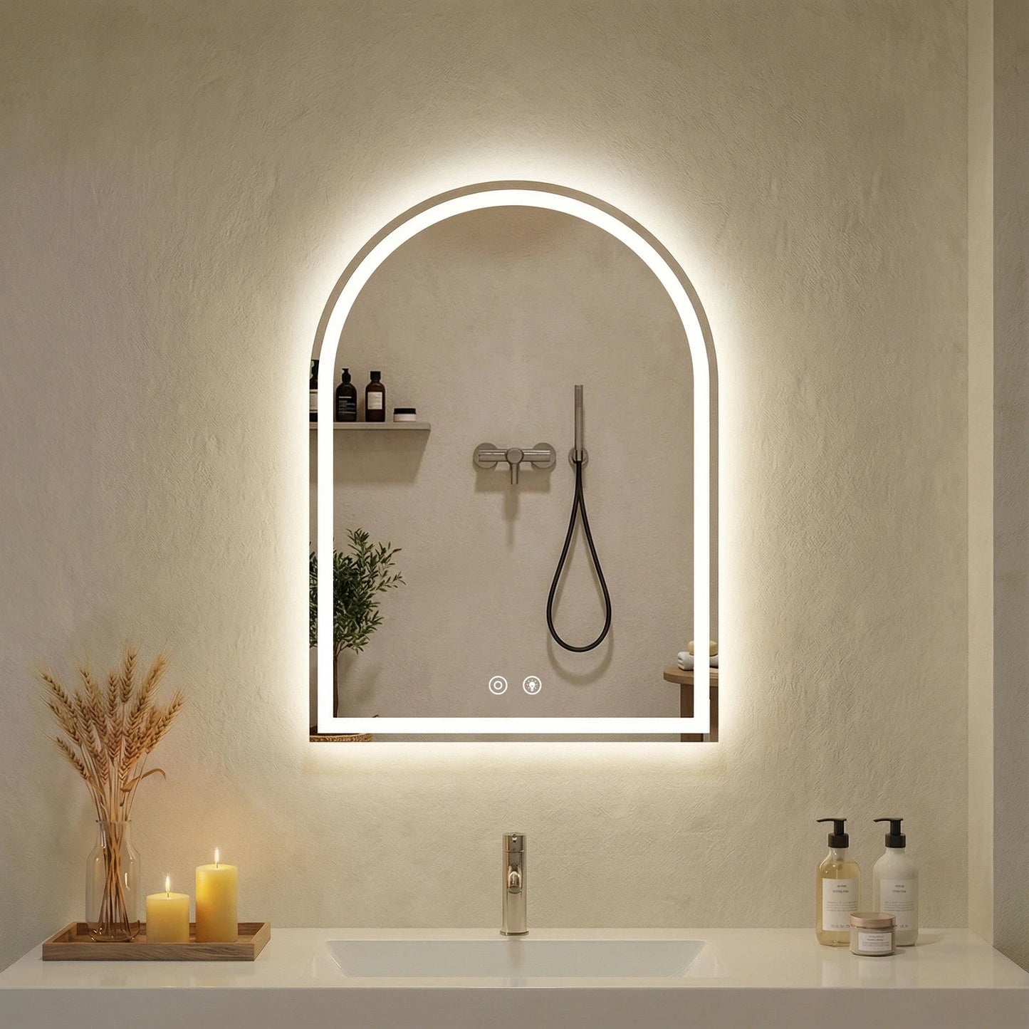 Arched LED Bathroom Wall Mirror