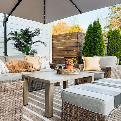 Salon de Jardin de Luxe en Rotin avec Fauteuils Pivotants et Table Basse