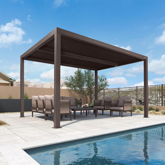 Pergola Bioclimatique Bronze à Lames Orientables