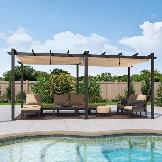 Pergola Rétractable à Toile Coulissante – Aluminium