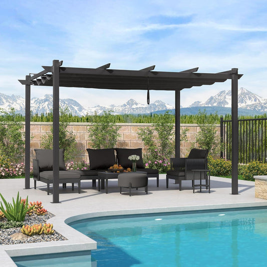 Pergola Rétractable à Toile Coulissante – Aluminium – Modèle 2